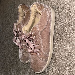 Light pink/lavender velvet sneakers by Sam Edelman